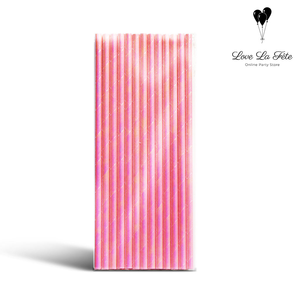 Pink Paper Straws