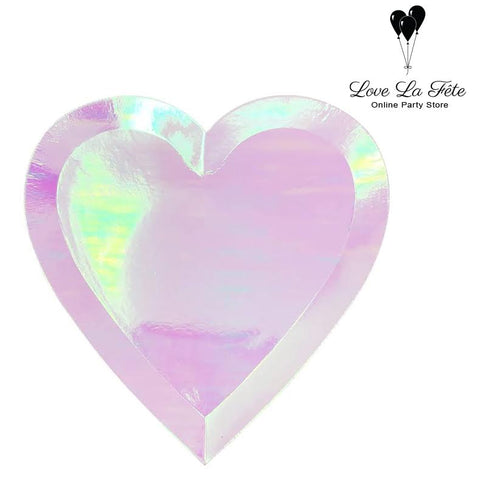 Heart Shaped Plates - Iridescent Pink
