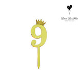 0-9 Numbers - Cake Topper - Gold
