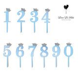 0-9 Numbers - Cake Topper - Silver