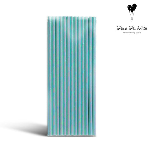 Paper Straws - Shiny Baby Blue
