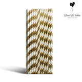 Paper Straws - Gold and White