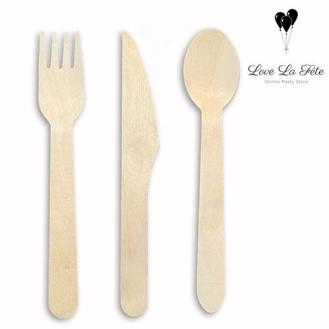 Eco Friendly wooden Cutlery Set - 150 Pieces