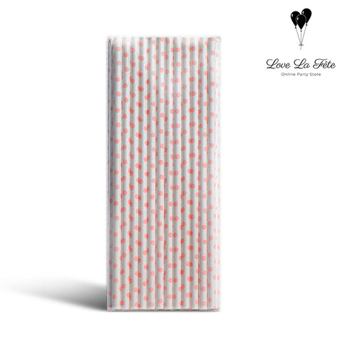 Paper Straws - Pink Dots