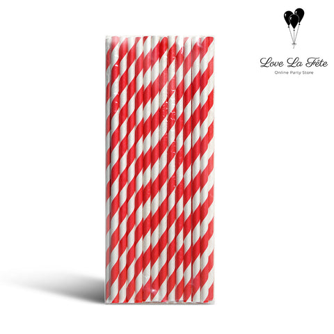 Paper Straws -Red and White