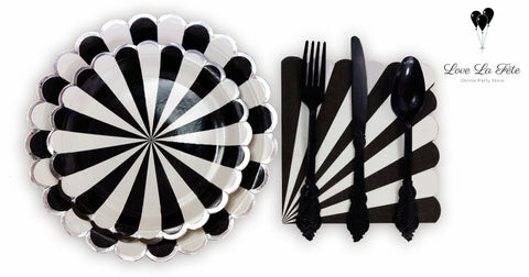 Carousel Collection - Black with Black Cutlery