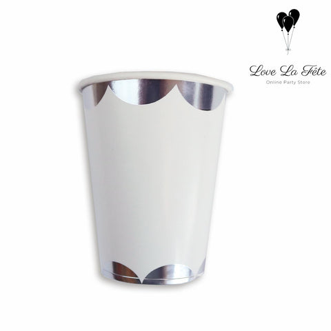 Simply Round Cup - White and Silver