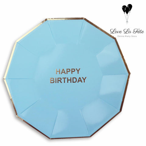 Happy Birthday Large Plates - Blue