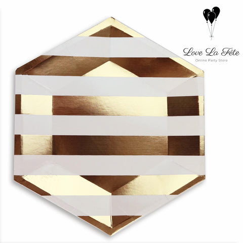 Stripe Large Plates - Silver