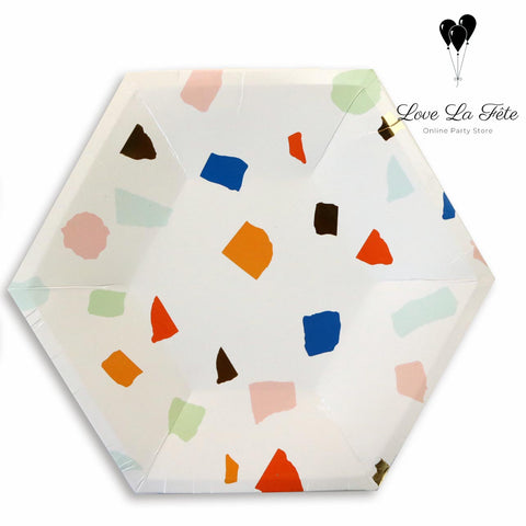Confetti Medium Plates - Multi on White