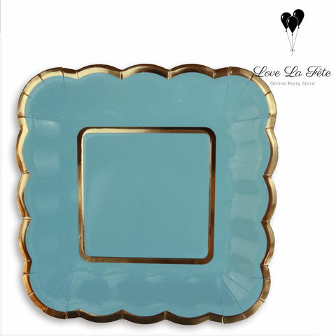 Square Canapé Plates - Blue
