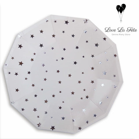 Constellation Large Plates - White and Silver