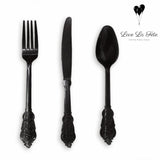 Cutlery Set - Black - 18 Pieces