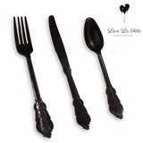 Cutlery Set - Black - 18 Pieces