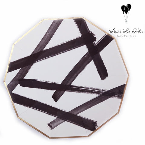 Luxe Large Plates - Black and white