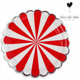 Carousel Medium Plates - Red and Silver