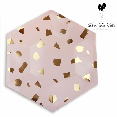 Confetti Large Plates - Gold on Beige