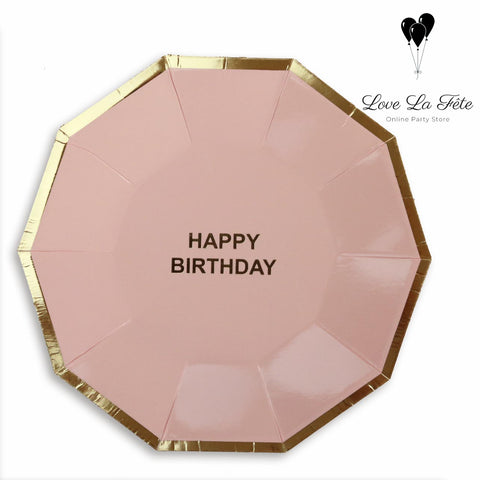 Happy Birthday Medium Plates - Pink