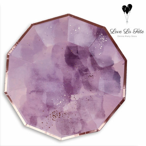 Luxe Hexagon Large Plates - Purple