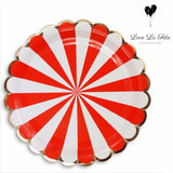 Carousel Medium Plates - Red and Gold