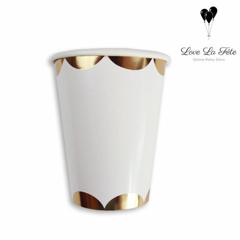 Simply Round Cup - White and Gold